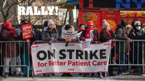 New York City, January 9, 2023. Nurses strike at Mount Sinai hospital demanded better staffing, a demand still raised/Photo nurses across the U.S. Source: Shutterstock