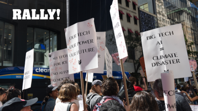 September 20, 2025, New York City: Make Billionaires Pay March targets Big Tech A.I. / Photo: Camara Porter